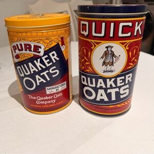 Vintage Quaker Oats company decorative Tins